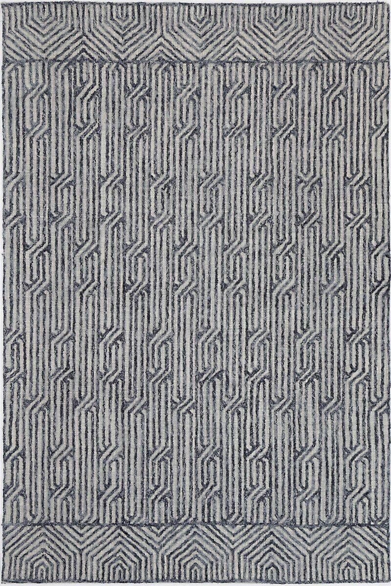 Noble Almeria Blue Contemporary Rug - Ruggy