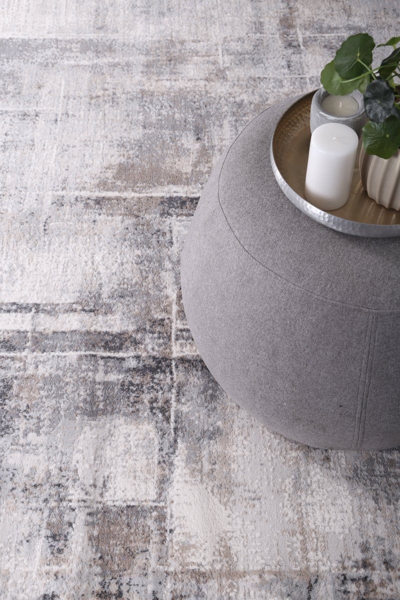 Sustaina Beige Grey Modern Rug - Ruggy