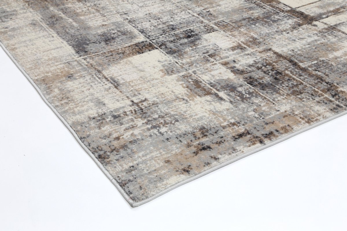 Sustaina Beige Grey Modern Rug - Ruggy