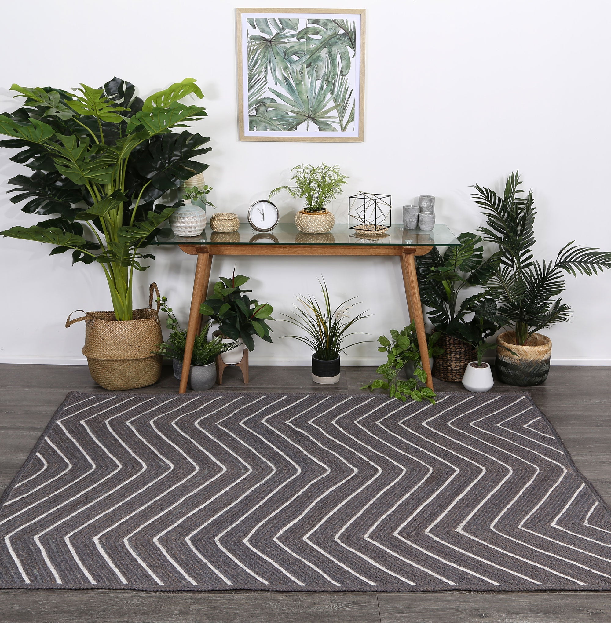 Glamour Grey Chevron Rug - Ruggy