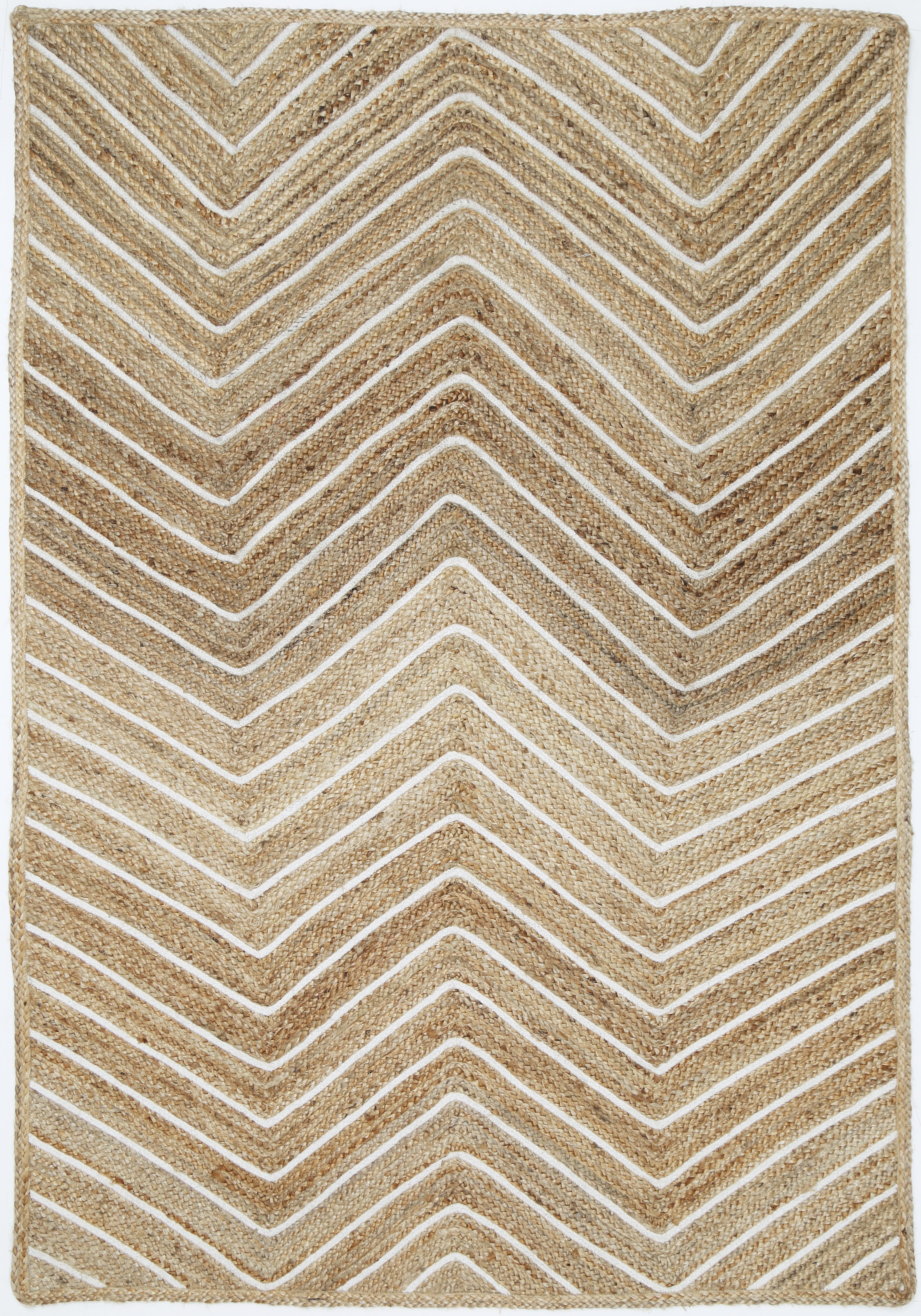 Glamour Beige Natural Chevron Rug - Ruggy