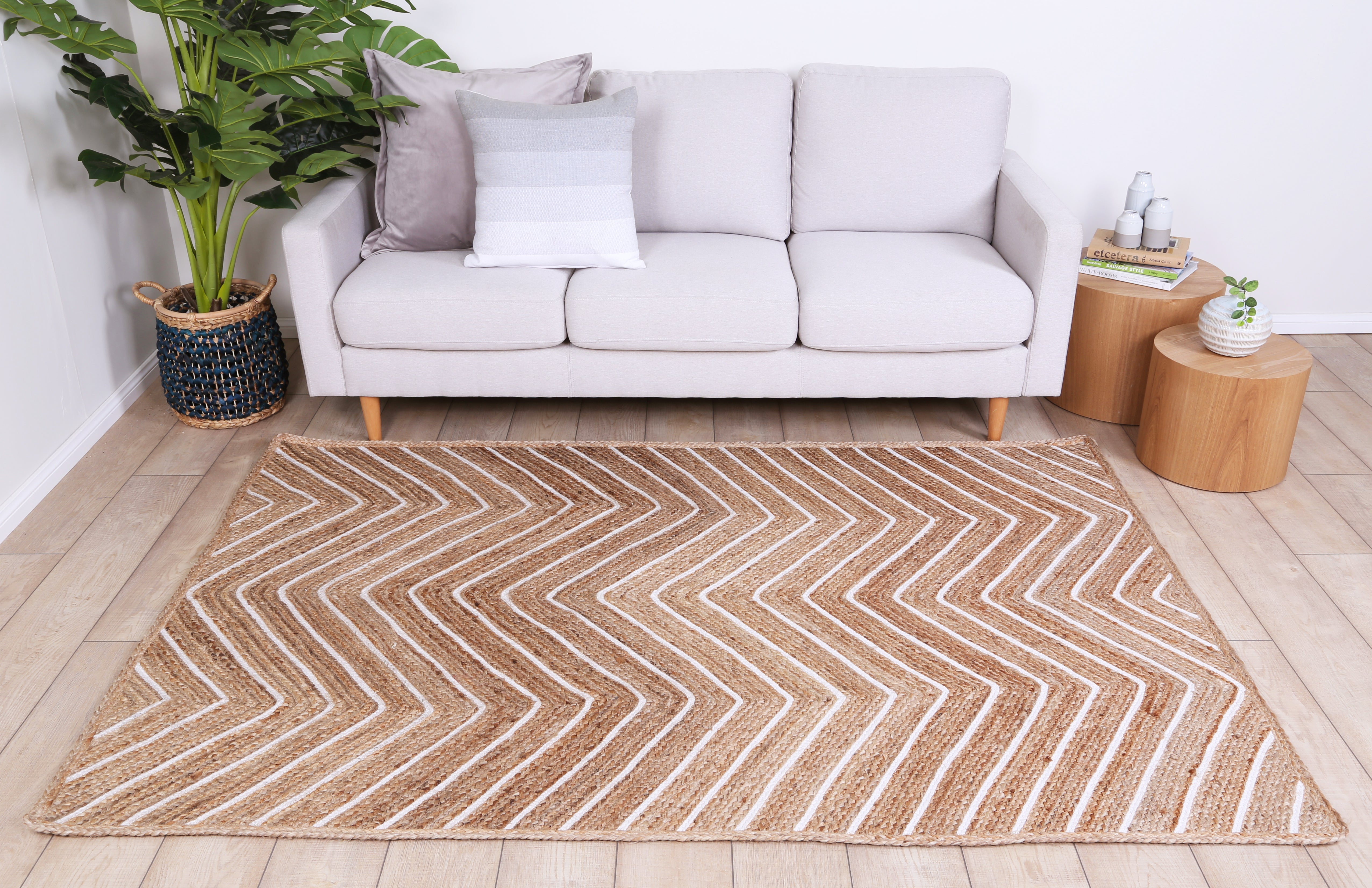 Glamour Beige Natural Chevron Rug - Ruggy