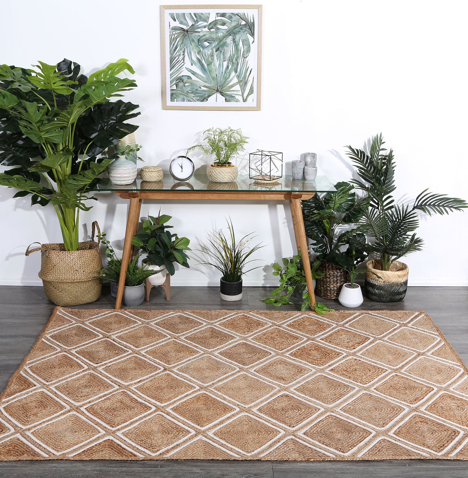 Glamour Beige Natural Parquetry Rug - Ruggy