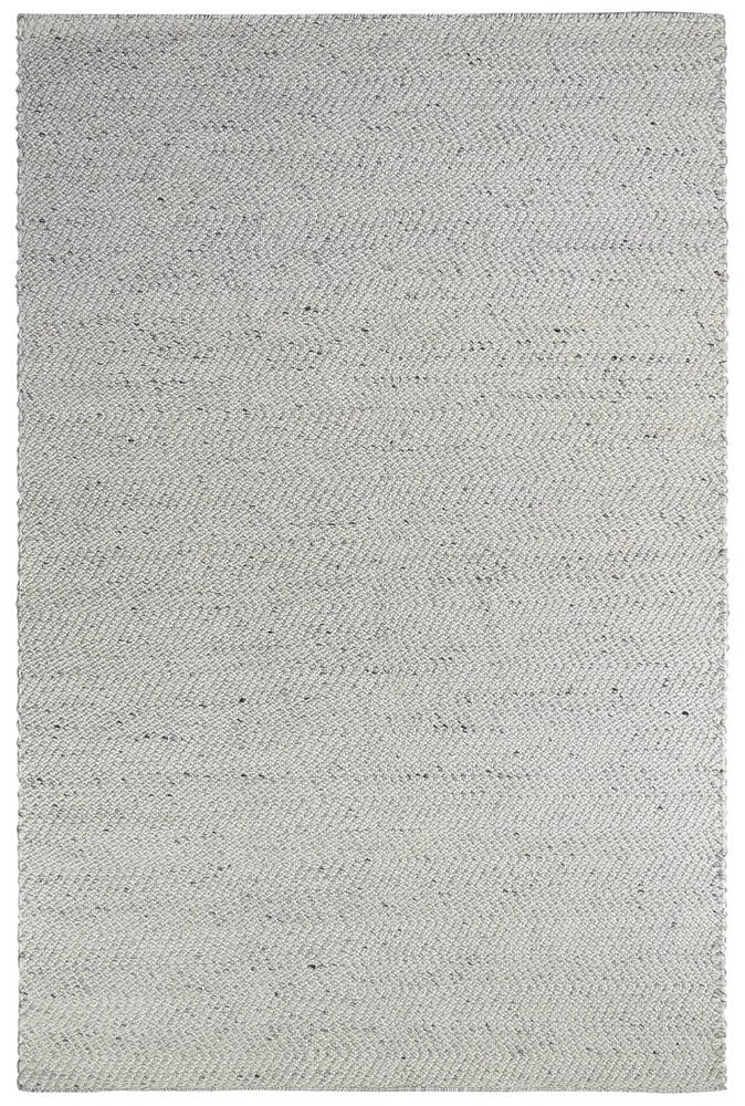 Mia Silver Ivory Wool Rug