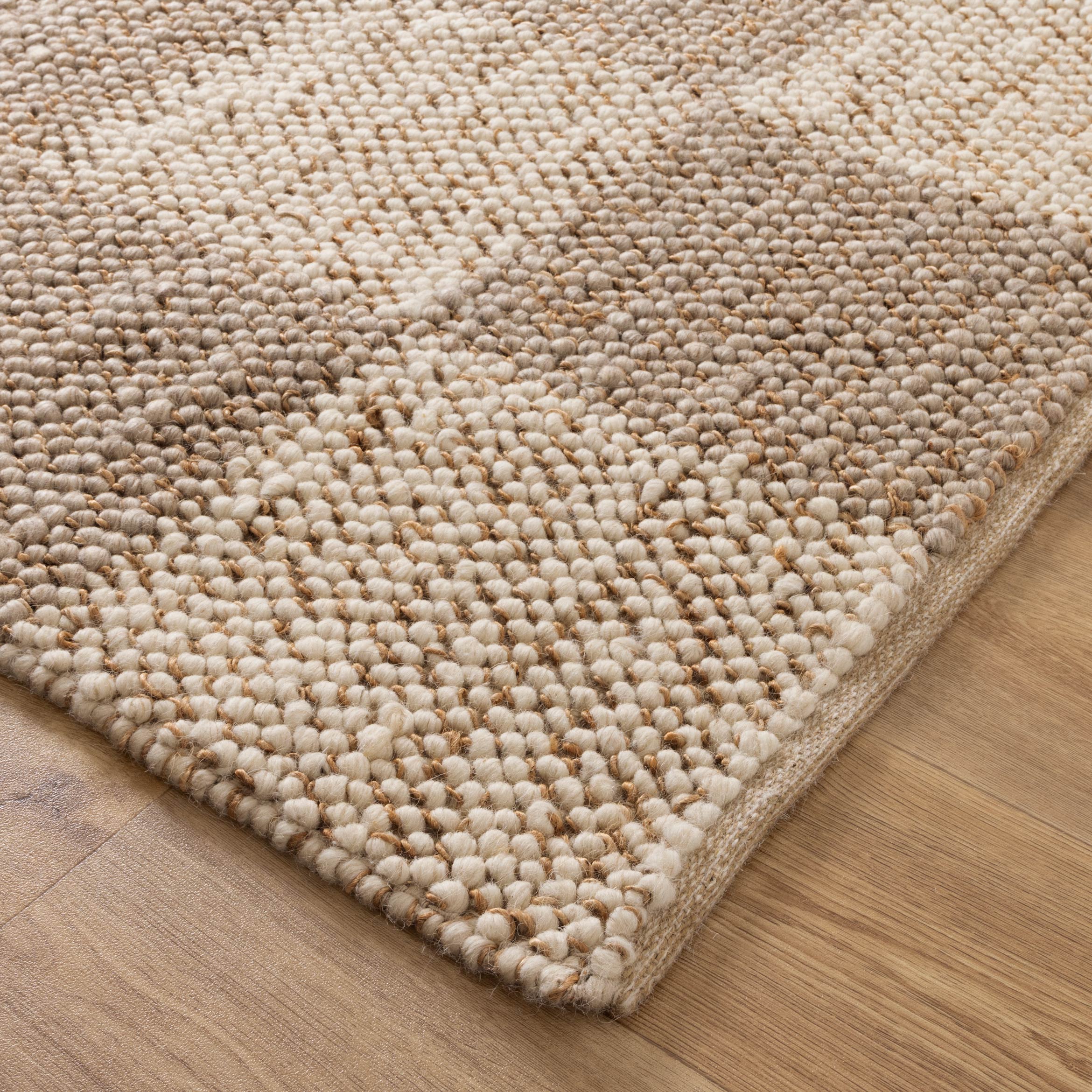 Meadow Checkered Beige and Ivory Jute and Wool Rug