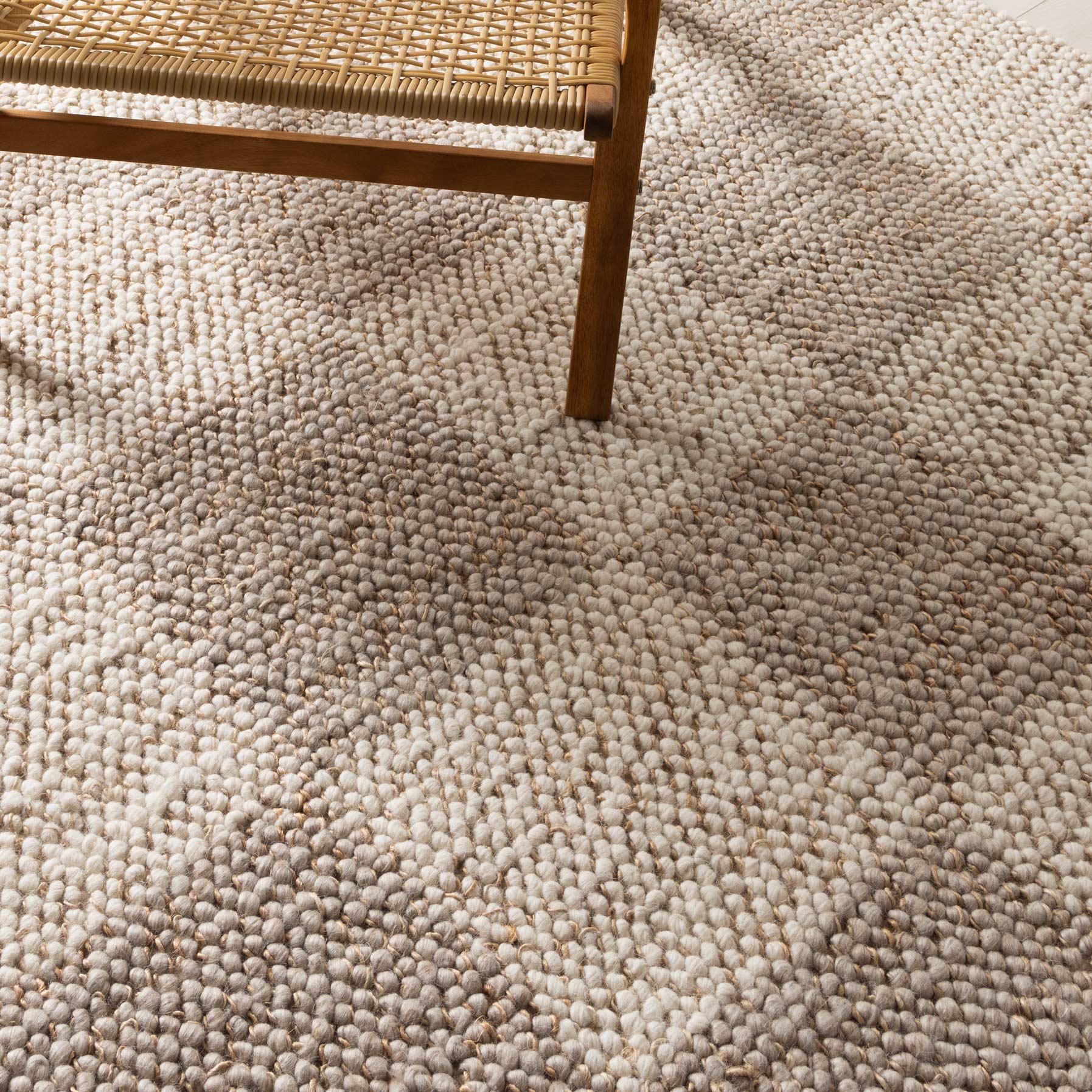 Meadow Checkered Beige and Ivory Jute and Wool Rug