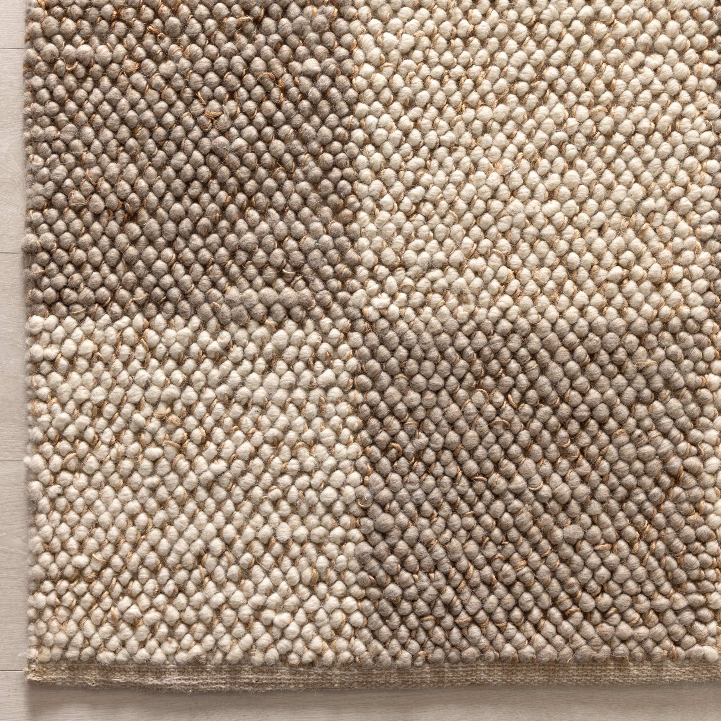 Meadow Checkered Beige and Ivory Jute and Wool Rug