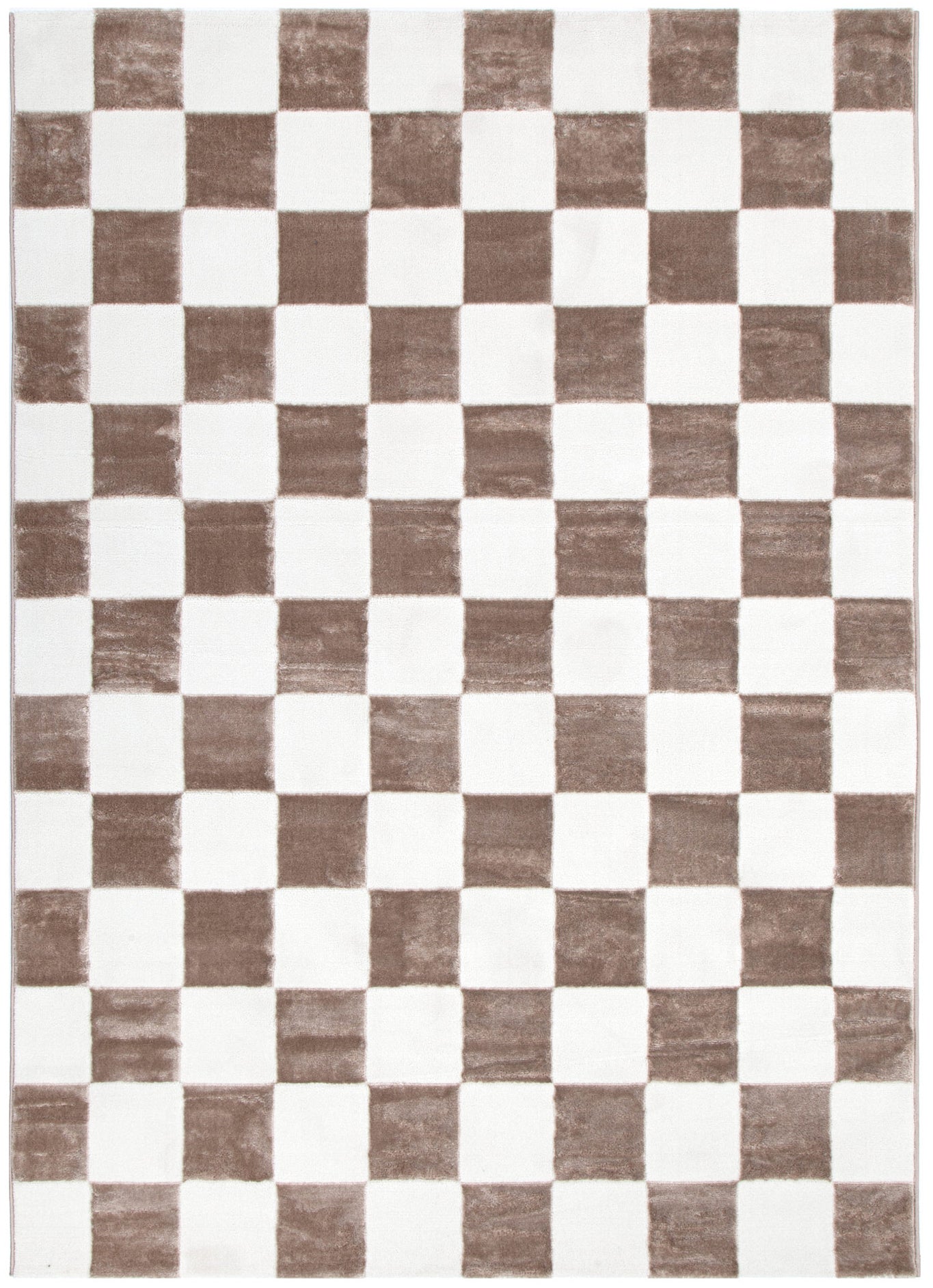 Cleo Checkered Cream Brown Rug