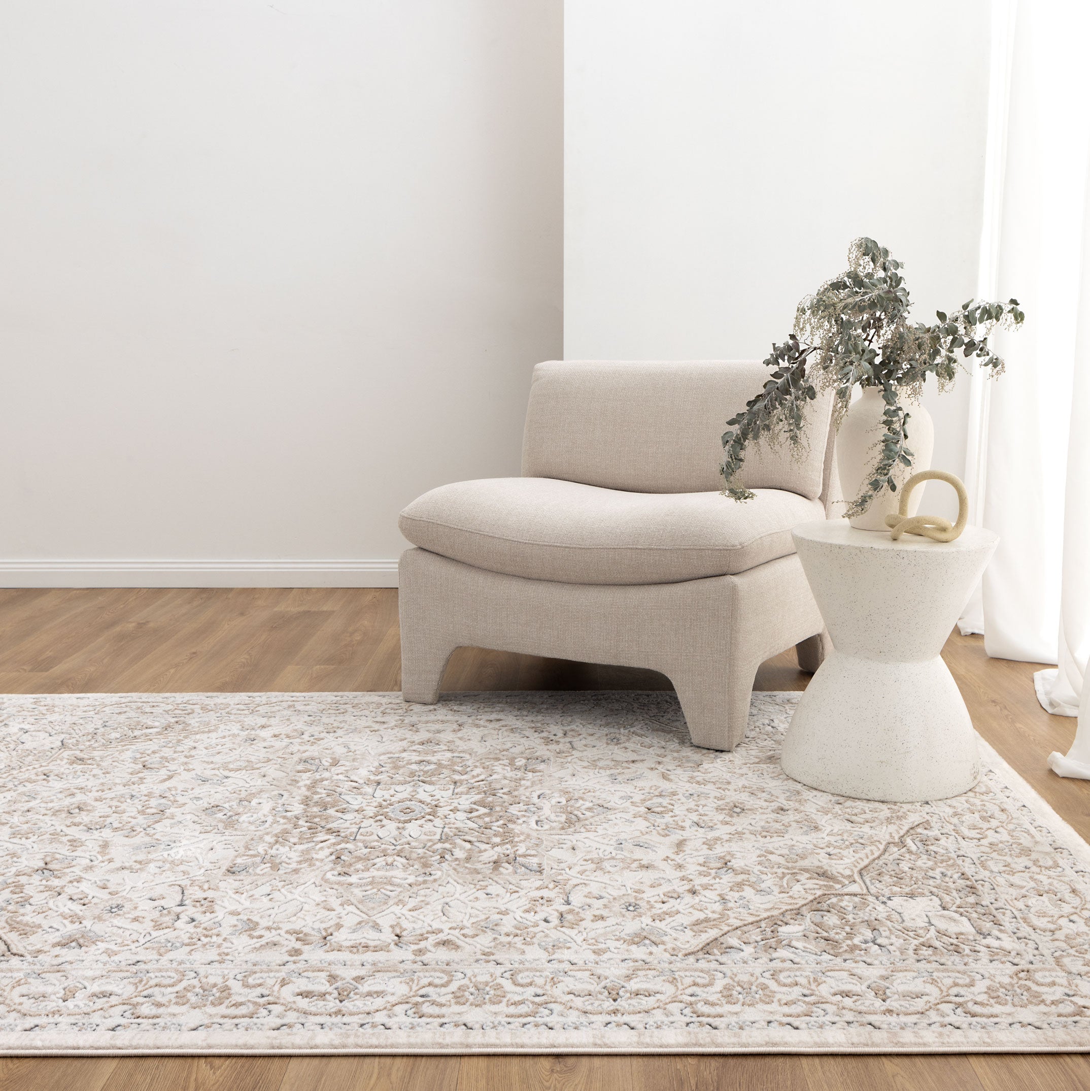 Seren Medallion Cream and Beige Rug