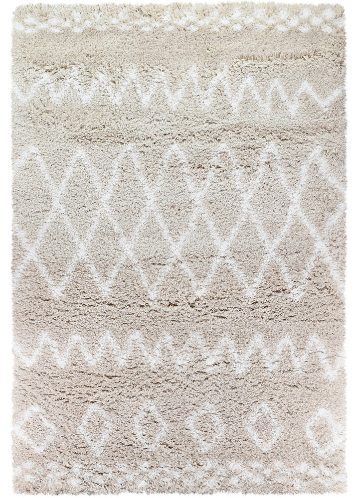 Barra Tribal Beige Shaggy Rug