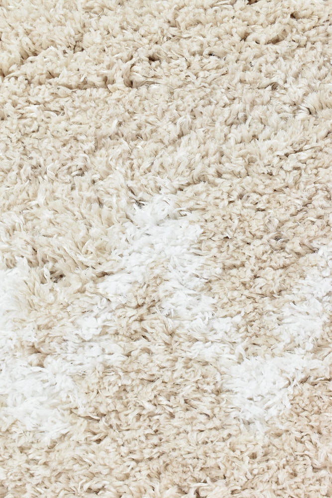 Barra Tribal Beige Shaggy Rug