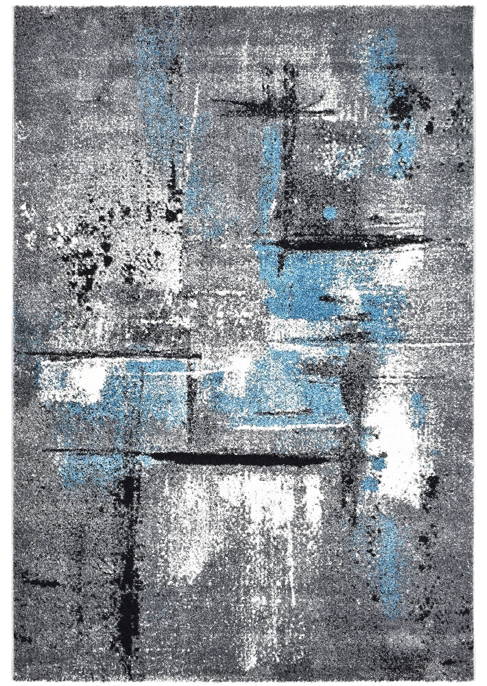 Sol Grey Turquoise Modern Rug