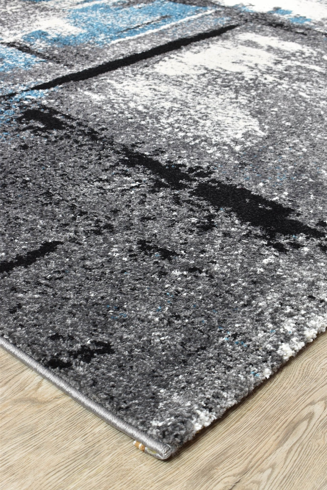 Sol Grey Turquoise Modern Rug