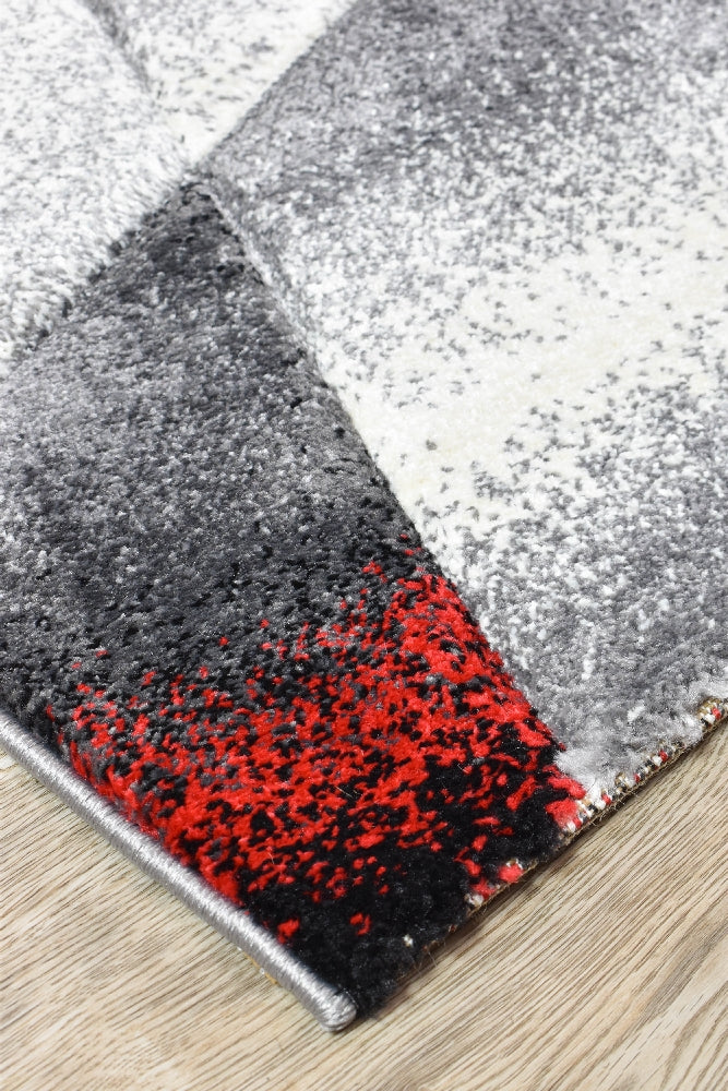 Sol Grey Red Trigonal Rug