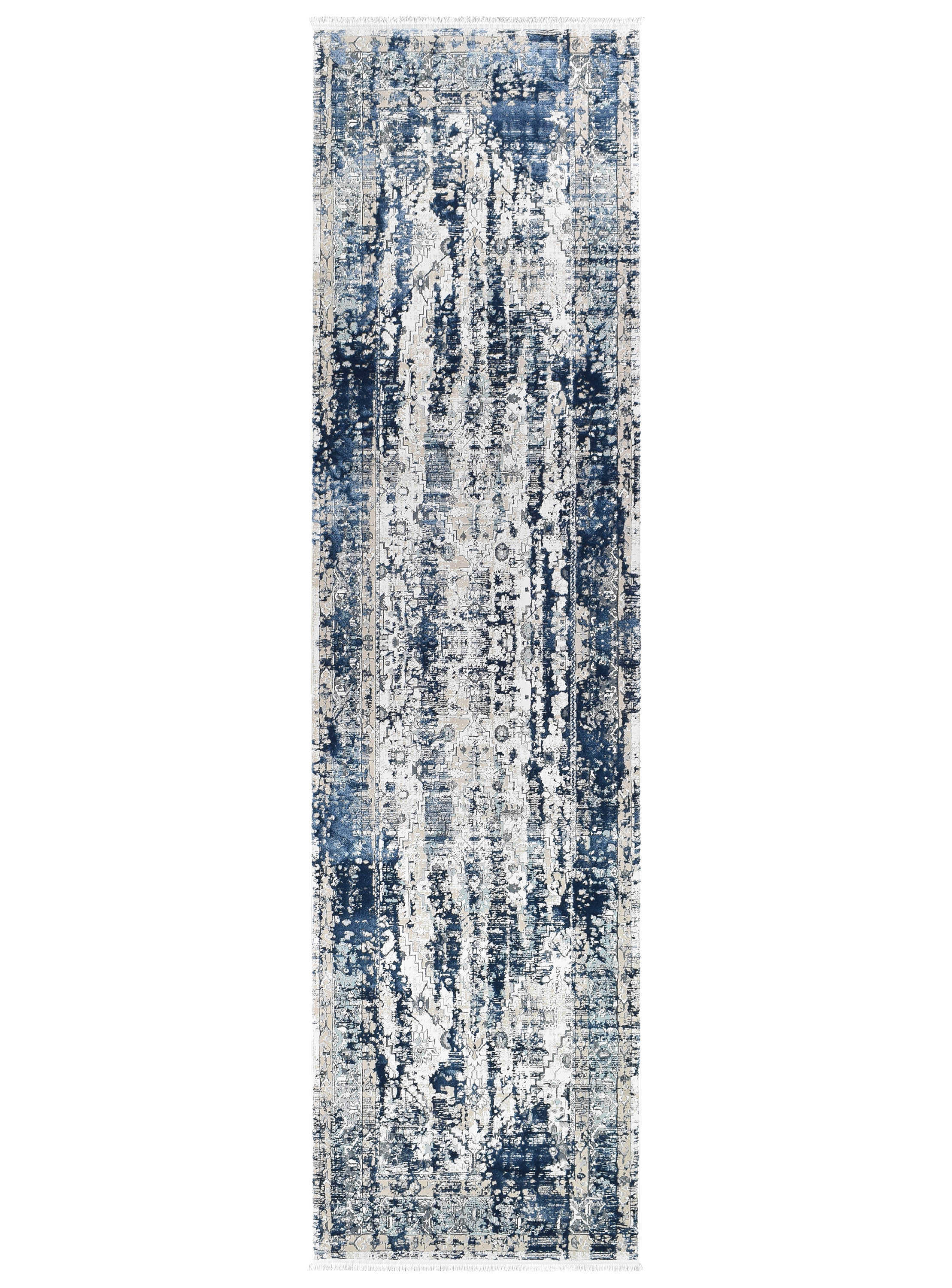 Pebble Pebble Blue White Hallway Runner