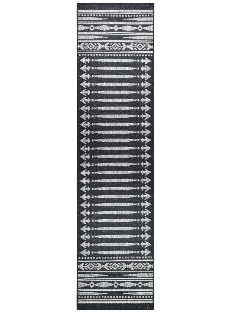 Amara Arrow Dark Grey Outdoor Rug