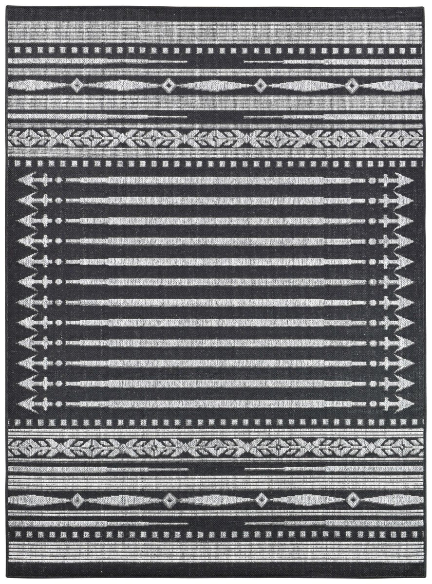 Amara Arrow Dark Grey Outdoor Rug