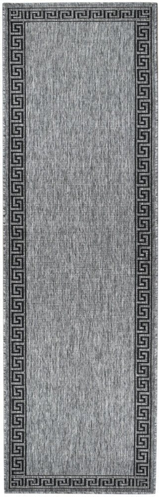 Amara Border Grey Black Hallway Runner