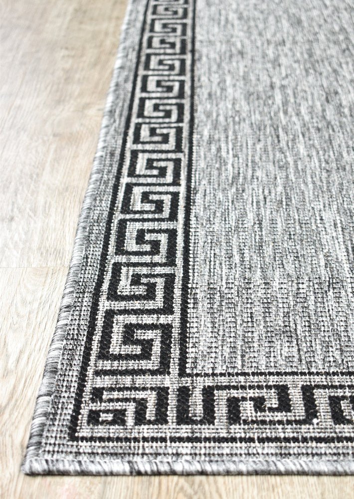 Amara Border Grey Black Hallway Runner