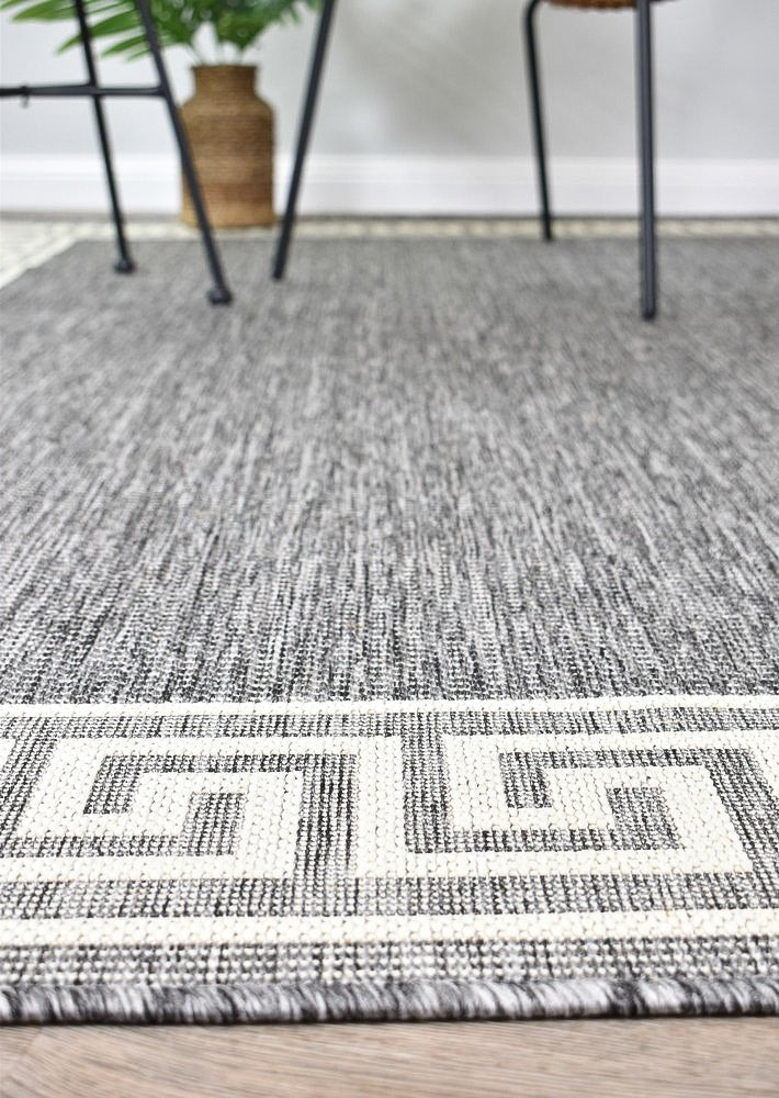 Amara Border Grey Outdoor Rug