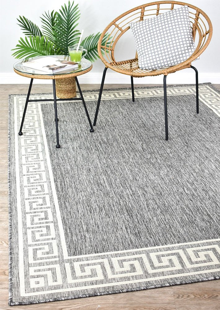 Amara Border Grey Outdoor Rug