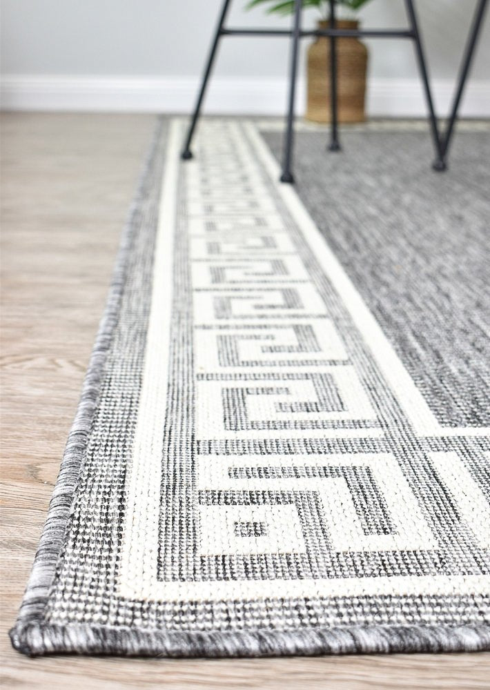 Amara Border Grey Outdoor Rug