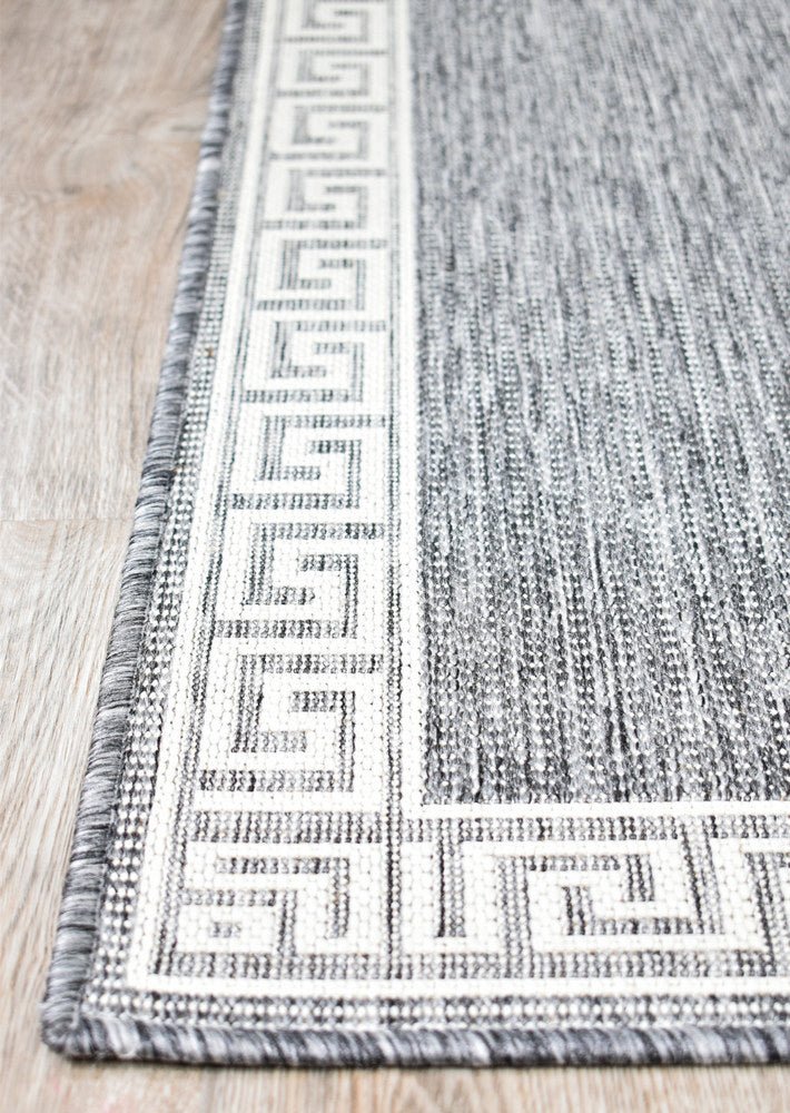 Amara Border Light Grey Hallway Runner