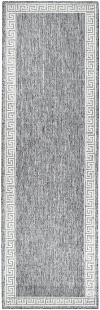 Amara Border Light Grey Hallway Runner