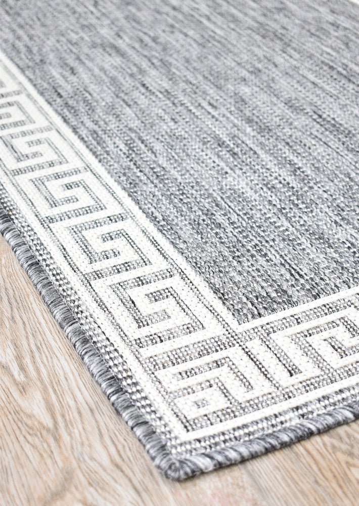 Amara Border Light Grey Hallway Runner