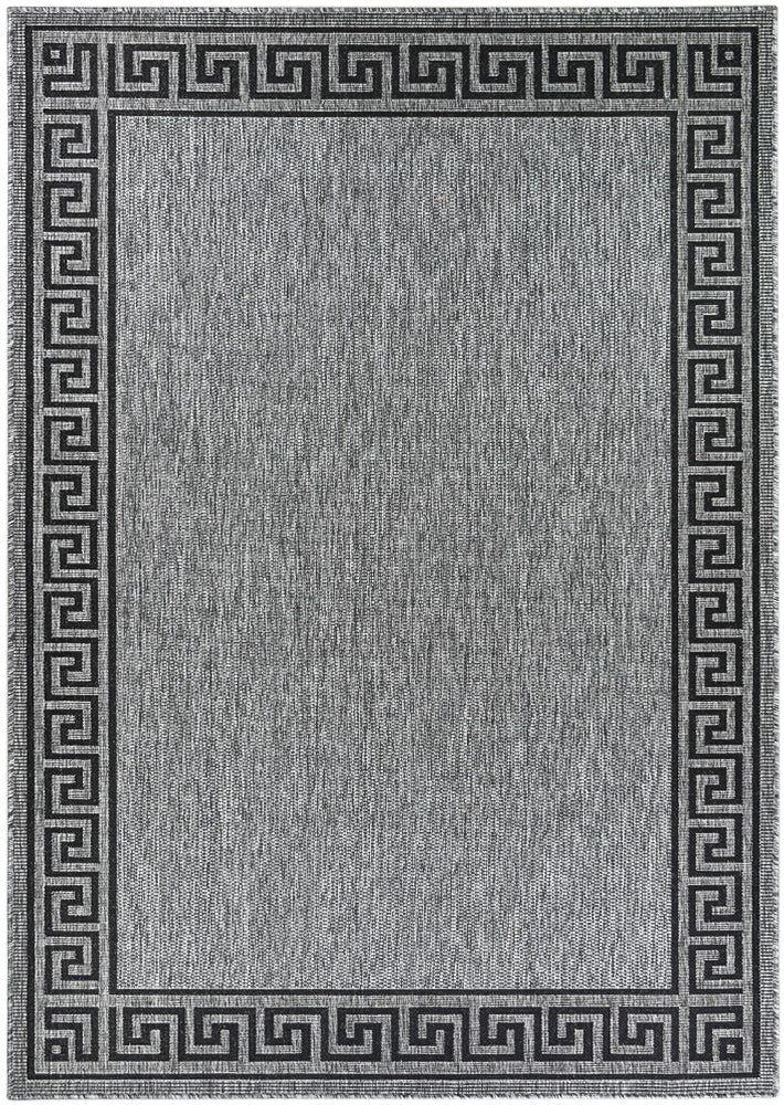 Amara Border Light Grey Outdoor Rug