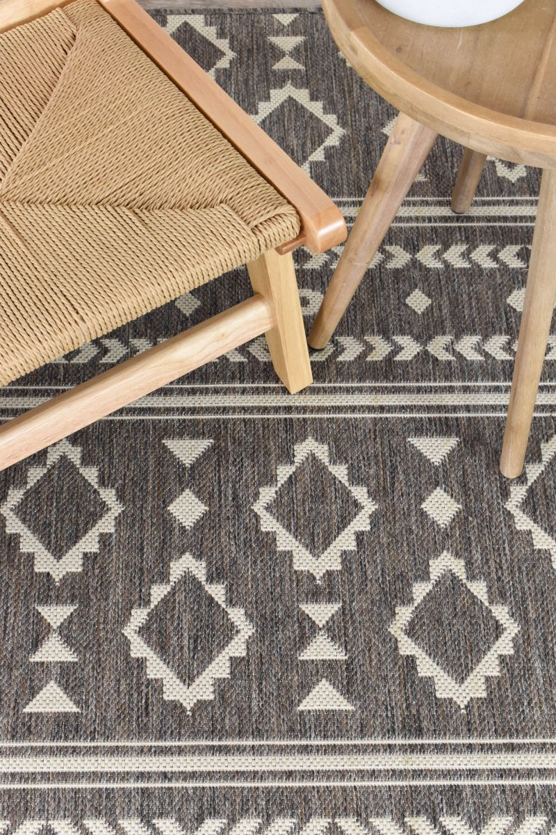 Amara Brown Tribal Outdoor Rug