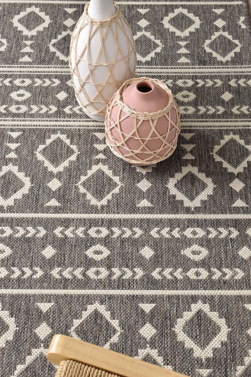 Amara Brown Tribal Outdoor Rug