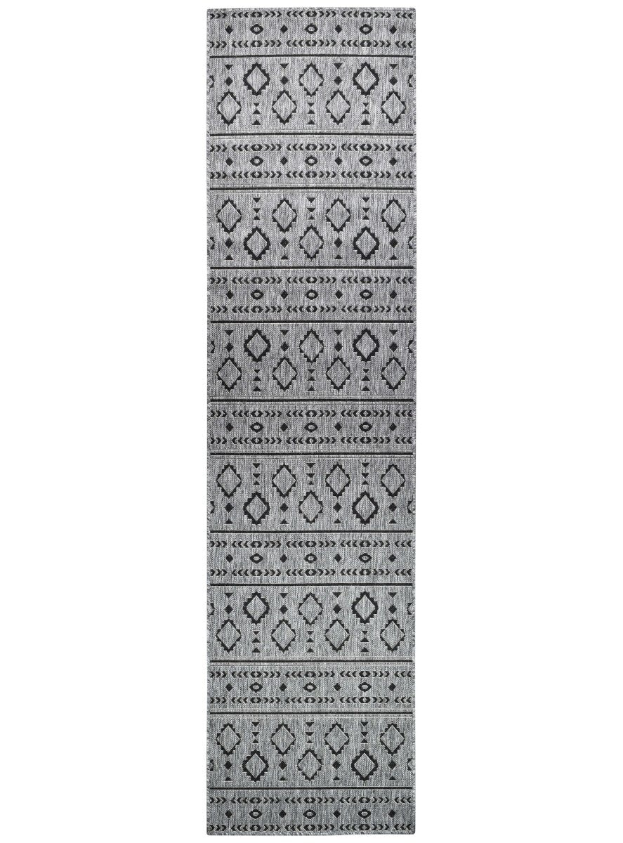 Amara Dark Grey Tribal Outdoor Rug