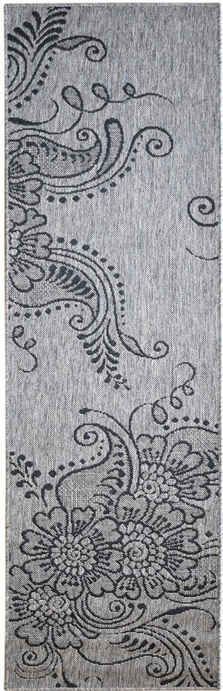 Amara Flower Beige Grey Hallway Runner