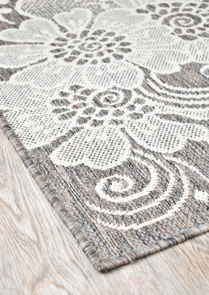 Amara Flower Cream Beige Hallway Runner