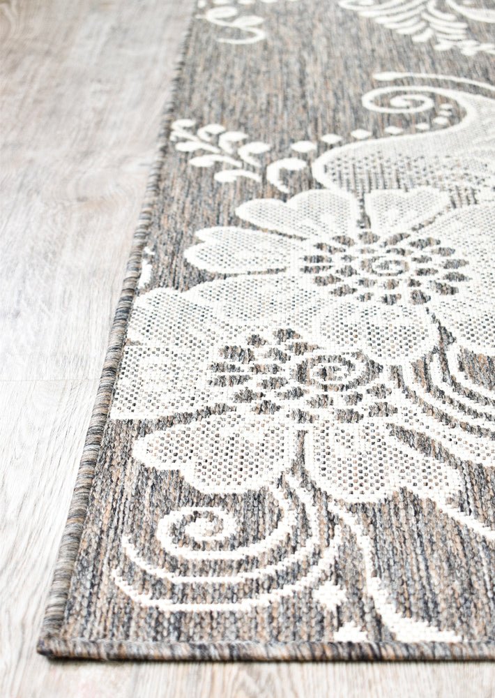 Amara Flower Cream Beige Hallway Runner