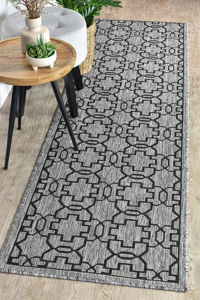 Amara Grey Black Hallway Runner