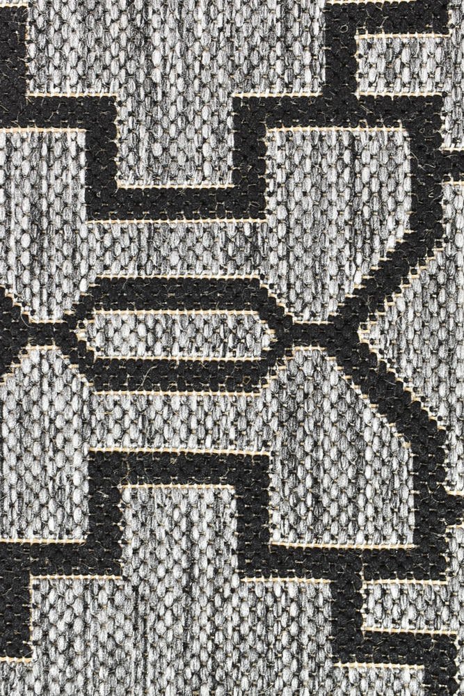 Amara Grey Black Outdoor Rug