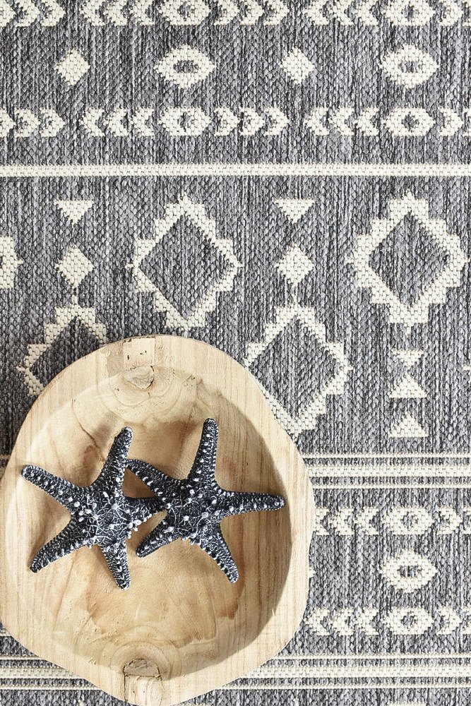 Amara Grey Cream Tribal Outdoor Rug