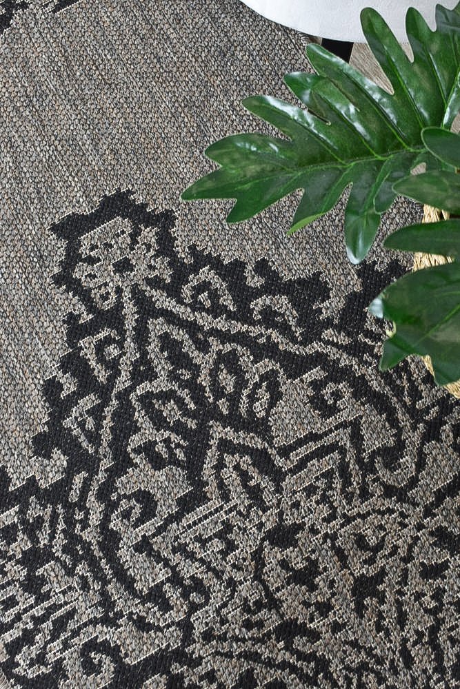 Amara Motif Brown Black Hallway Runner