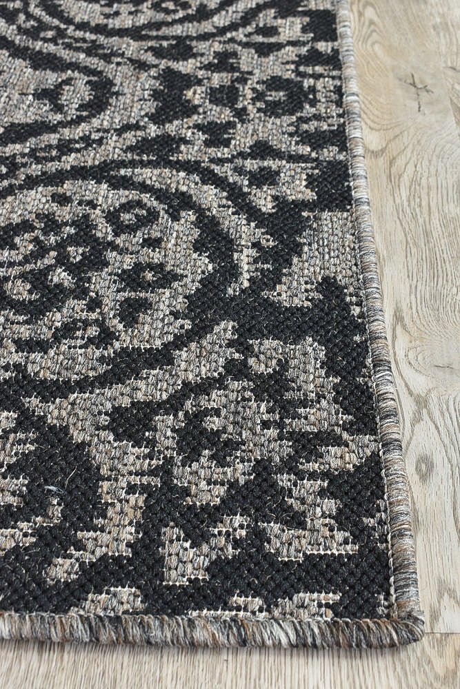 Amara Motif Brown Black Hallway Runner