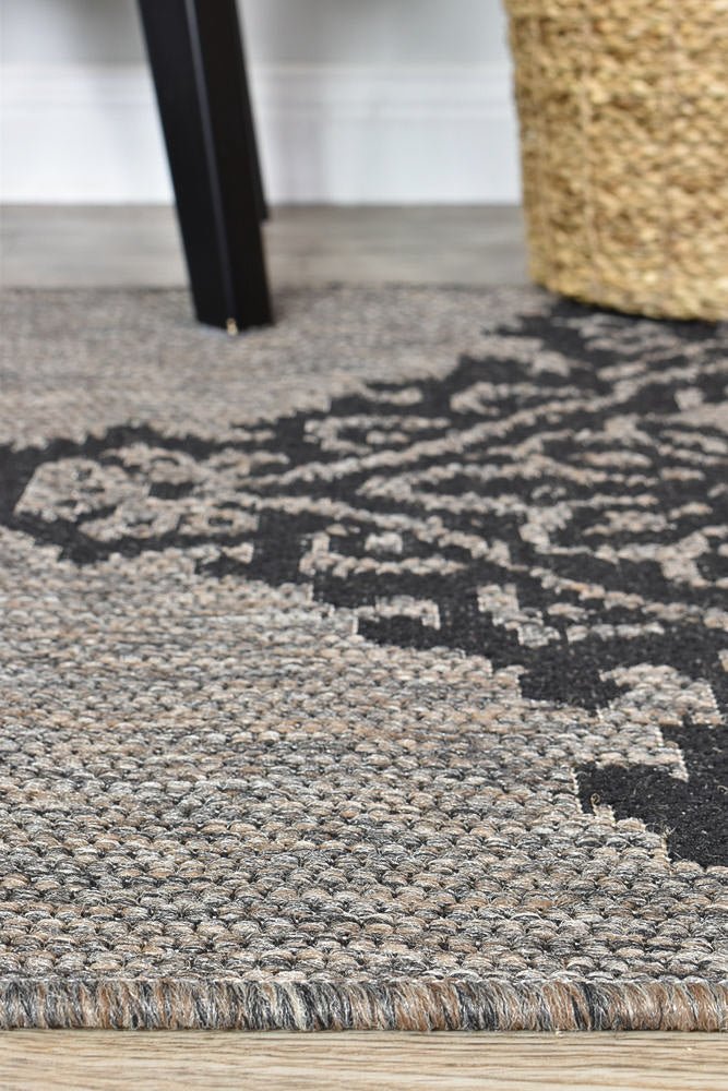 Amara Motif Brown Black Hallway Runner