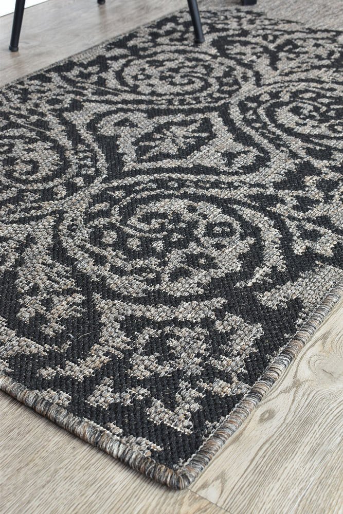 Amara Motif Brown Black Hallway Runner