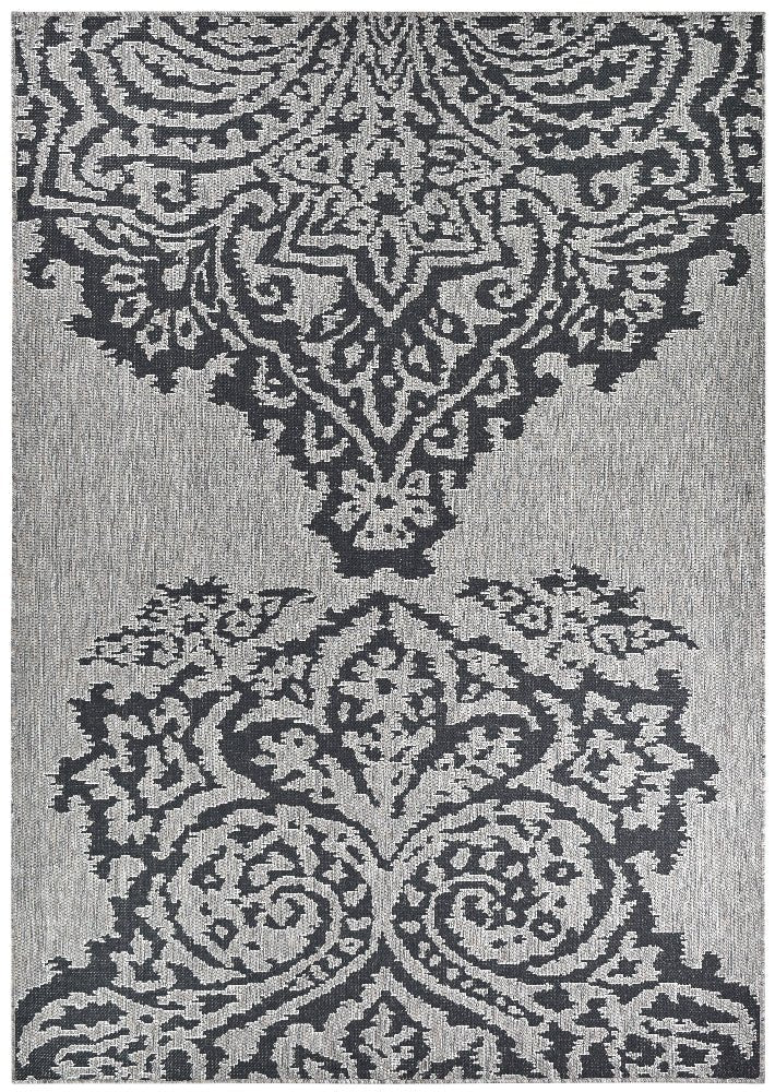 Amara Motif Brown Black Outdoor Rug