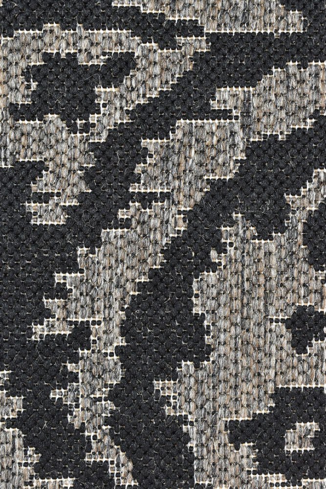 Amara Motif Brown Black Outdoor Rug