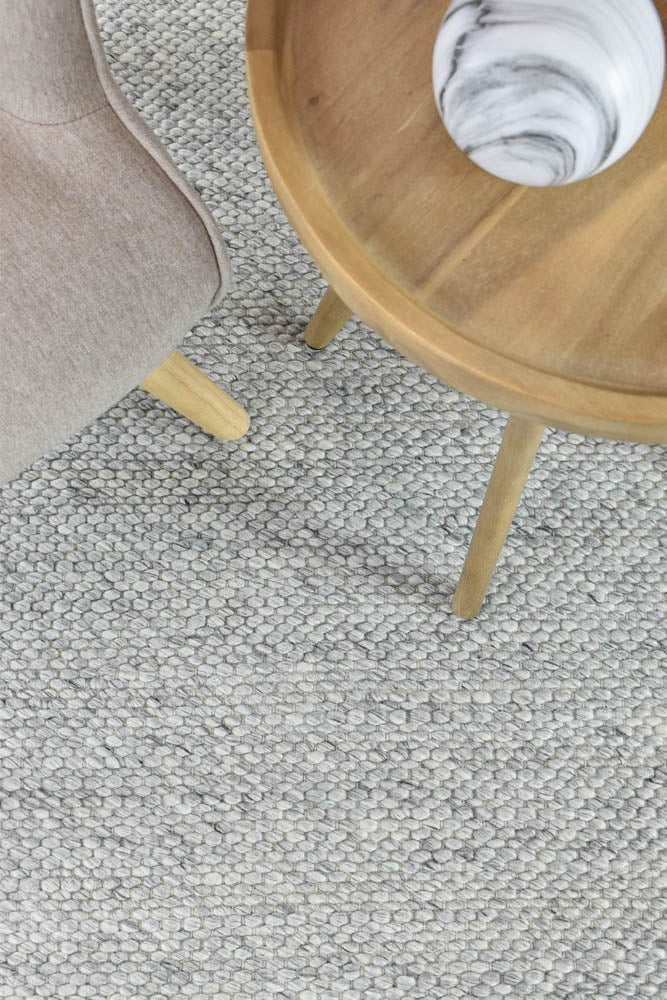 Arvo Ivory Silver Wool Rug