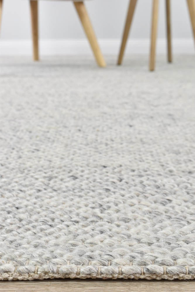 Arvo Ivory Silver Wool Rug