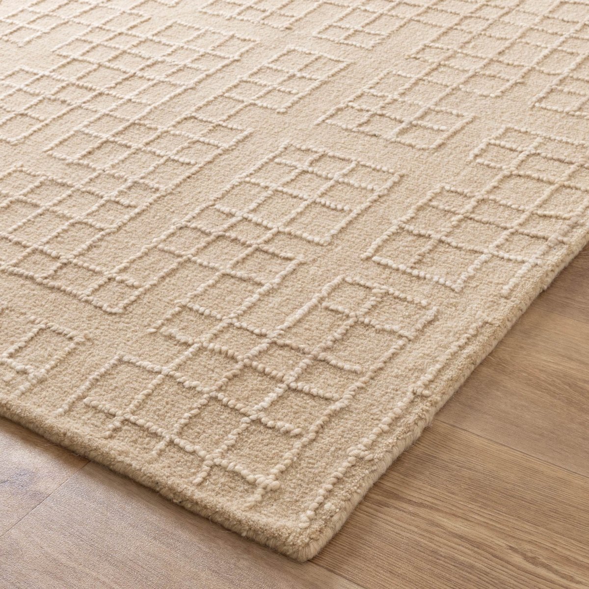 Azure Beige Wool Rug