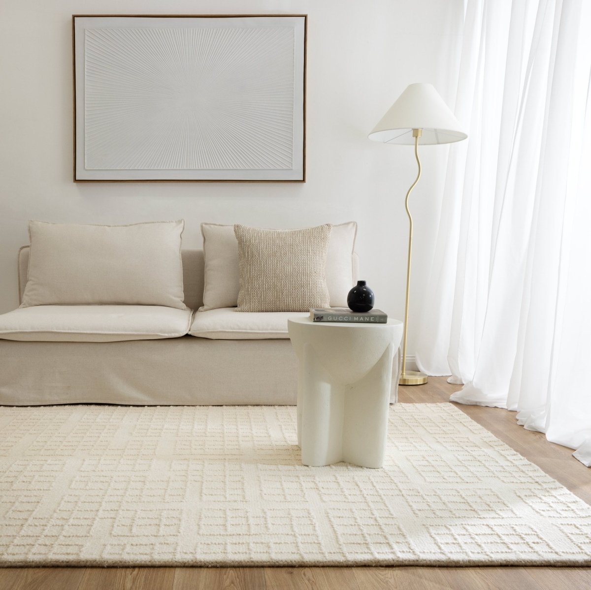 Azure Ivory Wool Rug