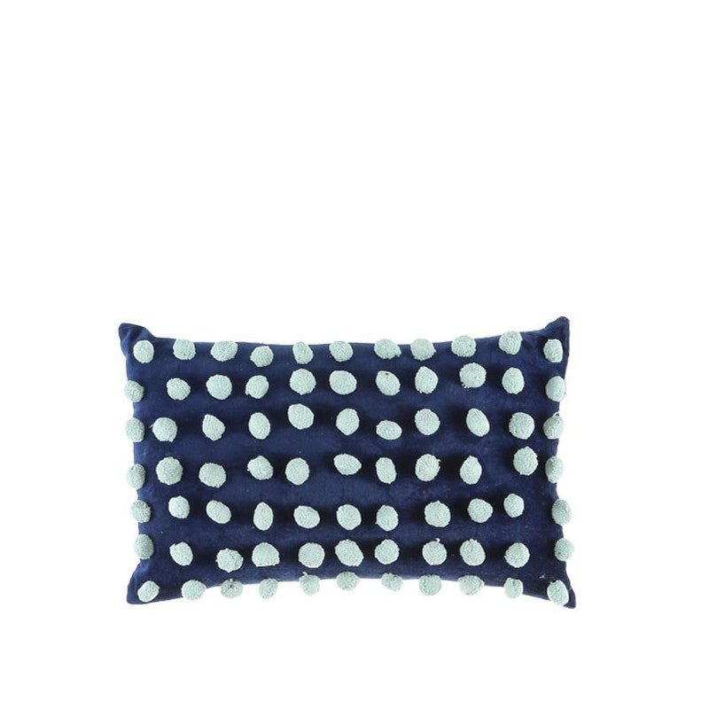 Bae Pom Pom Blue Cushion 55x35cm CUSHIONS > Velvet | Ruggy